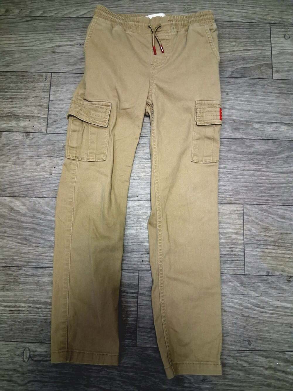 Levi's Boys Khaki Cargo Pants Size 8 Elastic Waistband